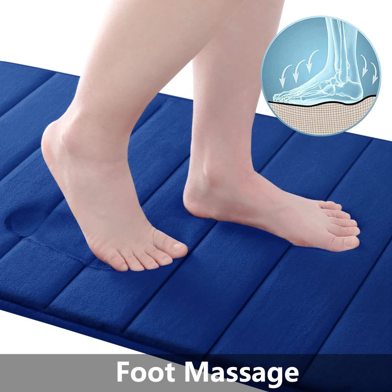 Buganda Memory Foam Bath Mat, 30" x 20", Ultra Soft and Non-Slip Bathroom Rugs, Water Absorbent and Machine Washable Bath Rug for Bathroom, Shower, and Tub, Navy Blue - Image 2